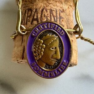 Certified Sommelier Purple and Gold Pendant